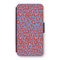 Leopard blue: iPhone 12 Pro Flip Hoesje
