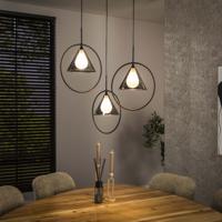 LifestyleFurn Hanglamp 'Jordie' Smoke glas, 3-lamps