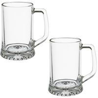 Set van 8x stuks bierglazen/bierpullen transparant 320 ml - 9 x 12 cm - Bierglazen - thumbnail