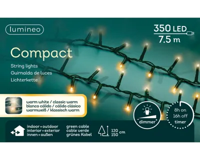 Lumineo Compact ricelights 320LED 7.5m Warm wit klassiek warm
