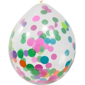 Feest ballonnen transparant met confetti - multi - 8x stuks - 30 cm