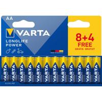 Varta batterij Longlife Power AA, blister van 8 + 4