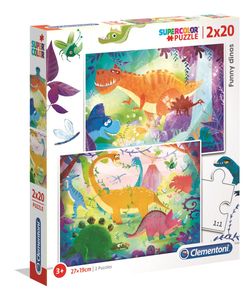 Clementoni Puzzel Grappige Dino's, 2x20st.