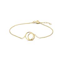 14k Geelgouden Armband met Open Rondjes - 16,5-18,5 cm