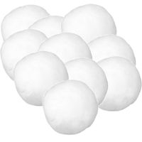 10x Witte kunst sneeuwballen 6 cm sneeuwversiering - thumbnail