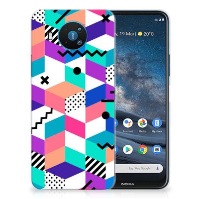 Nokia 8.3 | TPU Hoesje | Blokken Kleurrijk