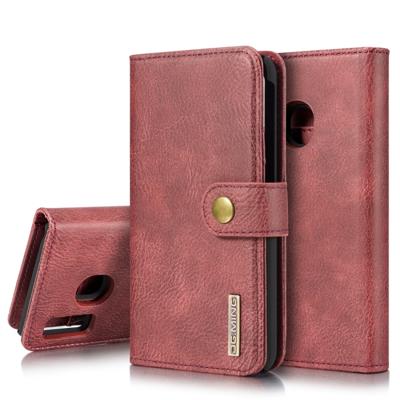 Dg. MING Crazy Horse textuur Flip afneembare magnetische lederen draagtas met houder & kaartsleuven & portemonnee voor Galaxy A40 (rood)