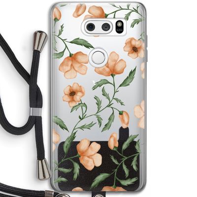 Peachy flowers: LG V30 Transparant Hoesje met koord