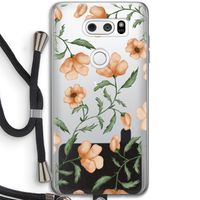 Peachy flowers: LG V30 Transparant Hoesje met koord