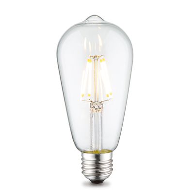Edison Vintage LED lamp E27 LED filament lichtbron, Deco Drop ST64, 6.4/6.4/14cm, Helder, Retro LED lamp Dimbaar, 6W 700lm 3000K, warm wit licht, geschikt voor E27 fitting