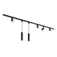 Taros Railverlichting Pakket - Recht - 2x 1 m rail - 4 railspots - 2 hanglamp - Incl. 2700K GU10 - IP20 - Modulair - 230V