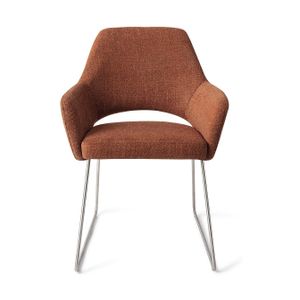 Jesper Home Yanai eetkamerstoel Tuscan Terra slide steel
