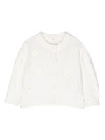 Stella McCartney Kids cardigan à fleurs brodées - Blanc