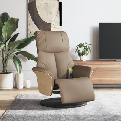 Massagestoel verstelbaar met voetensteun kunstleer cappuccino