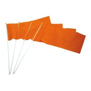 Zwaaivlaggetje oranje op stokje plastic