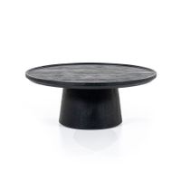Eleonora Ronde Salontafel 'Ron' Mangohout, kleur Zwart, 80cm