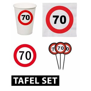 70 jaar stopbord tafel versiering set