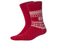 esmara 2 Paar thermosokken (Rood, 35-38)