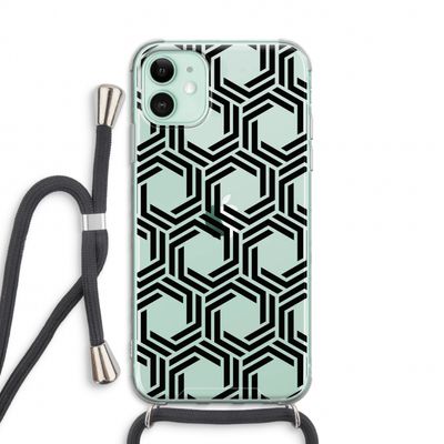 Geometrisch patroon: iPhone 11 Transparant Hoesje met koord
