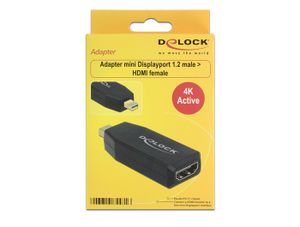 DeLOCK 65581 tussenstuk voor kabels mini Displayport 1.2 HDMI Zwart