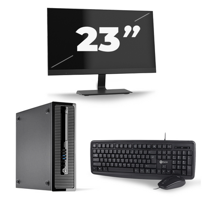 HP ProDesk 400 G1 SFF - Intel Core i3-4e Generatie - 8GB RAM - 256GB SSD - Windows 10 + 1x 23 inch Monitor