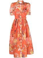 ZIMMERMANN robe-chemise mi-longue Matchmaker à fleurs - Orange