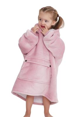 Plaid met mouwen - klein kind - fleece - roze - Badrock