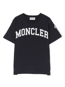 Moncler Enfant t-shirt à logo imprimé - Bleu