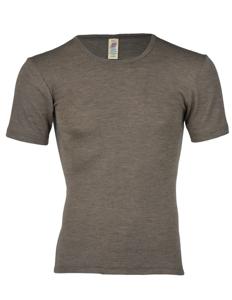 Heren T-Shirt Zijde Wol Engel Natur Kleur Walnut Maat 46/48 - Medium