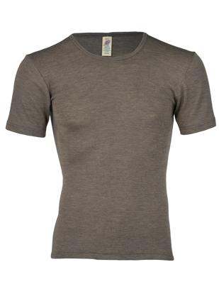 Heren T-Shirt Zijde Wol Engel Natur Kleur Walnut Maat 46/48 - Medium