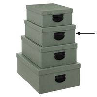5Five Opbergdoos/box - groen - L30 x B24 x H12 cm - Stevig karton - Industrialbox   -
