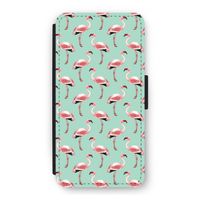 Flamingoprint groen: iPhone 12 Flip Hoesje