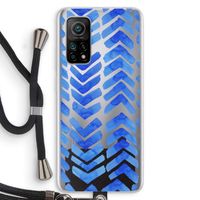 Blauwe pijlen: Xiaomi Mi 10T 5G Transparant Hoesje met koord