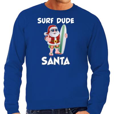 Surf dude Santa - Fun Kersttrui sweater - blauw - voor heren - Kerstkleding / Christmas outfit Surf dude Santa - Fun Kersttrui sweater - blauw - voor heren - Kerstkleding / Christmas outfit