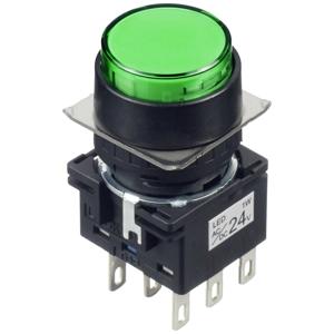 Idec LB1L-A1T64G LB1L-A1T64G Verlichte druktoets 250 V, 125 V, 30 V 5 A 2x uit/(aan) Continu Groen (Ø) 22 mm IP65 1 stuk(s)