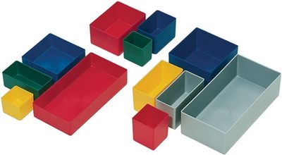 LA-KA-PE Inzetbak | 162 x 108 x 63 mm | blauw PK | voor schuifladen en assortimentskisten | 25 stuks - E63-4 BLAU - E63-4 BLAU