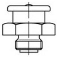 TOOLCRAFT DIN 3404 messing M-fijn vlakke smeernippel met fijne metrische schroefdraad afmeting: M 10 x 1 SW 17 100 stuk(s) - thumbnail