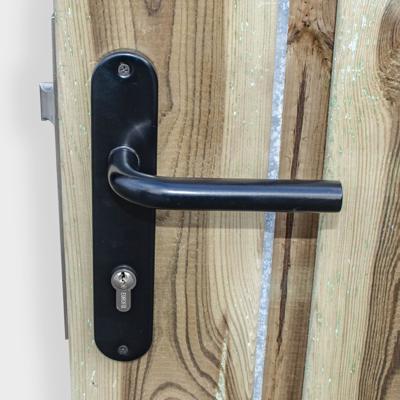 Eurofix deurslot-set PC85 zwart kruk/schild ovaal voor- en sluitplaat RVS - Eurofix