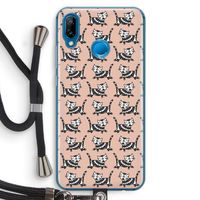 Zwarte poes: Huawei P20 Lite Transparant Hoesje met koord