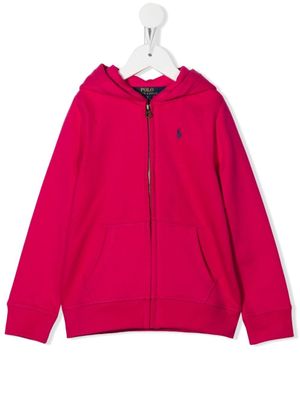 POLO RALPH LAUREN KIDS hoodie zippé à motif Polo Pony - Rose
