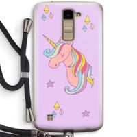 Roze eenhoorn: LG K10 (2016) Transparant Hoesje met koord
