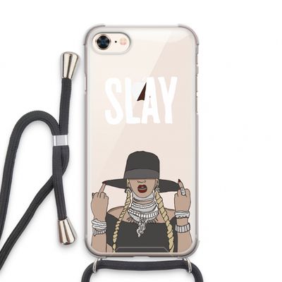 Slay All Day: iPhone 8 Transparant Hoesje met koord