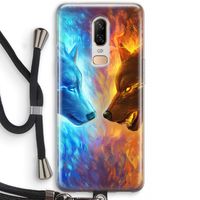 Fire & Ice: OnePlus 6 Transparant Hoesje met koord