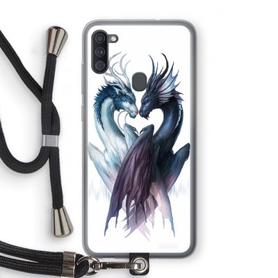 Yin Yang Dragons: Samsung Galaxy A11 Transparant Hoesje met koord