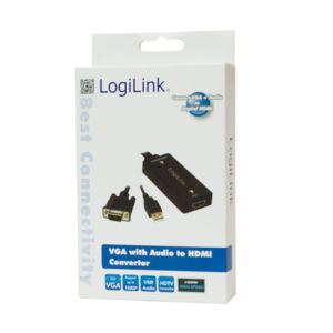 LogiLink CV0060 Adapter [1x VGA-stekker - 1x HDMI-bus] Zwart 45.00 cm