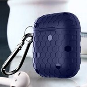 AirPods 1/2 hoesje Hexagon TPU soft serie - blauw