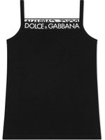 Dolce & Gabbana Kids débardeur à logo imprimé - Noir