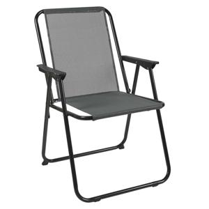 Home Deco Factory camping/strand stoel - aluminium - inklapbaar - grijs - L45 x B54 x H84 cm