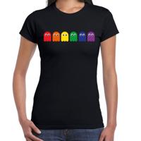 Gay Pride T-shirt voor dames - pride - zwart - spookjes - LHBTI Gay Pride T-shirt voor dames - pride - zwart - spookjes - LHBTI
