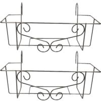 4x stuks elegante grijze bloempot hangers voor plantenbak 20 x 42 cm metaal